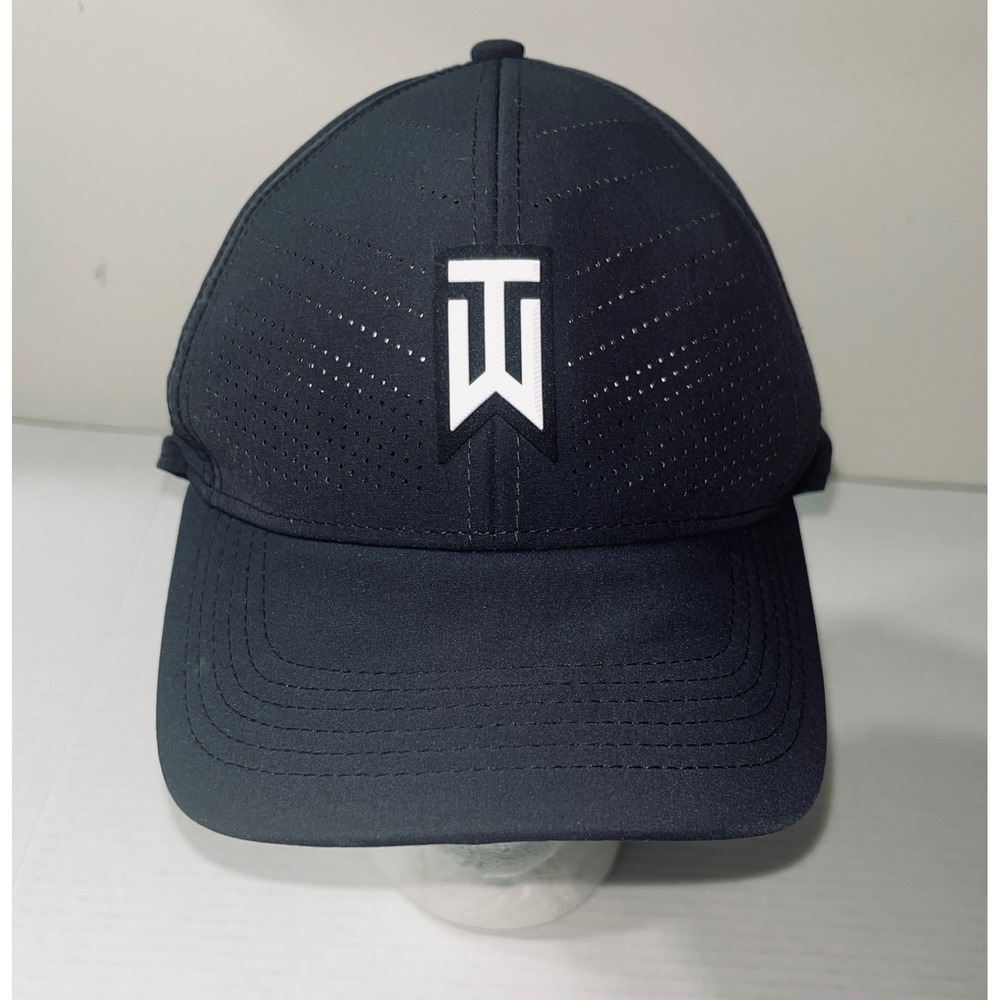 Nike Tiger Woods Golf Hat Men's Black Heritage86 Dri-FIT TW Logo Perforated Cap